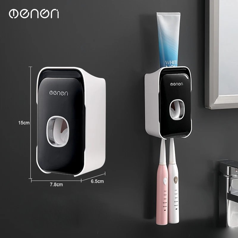 Porte-Brosse à Dents Mural avec Distributeur Automatique de Dentifrice