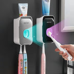 Porte-Brosse à Dents Mural avec Distributeur Automatique de Dentifrice