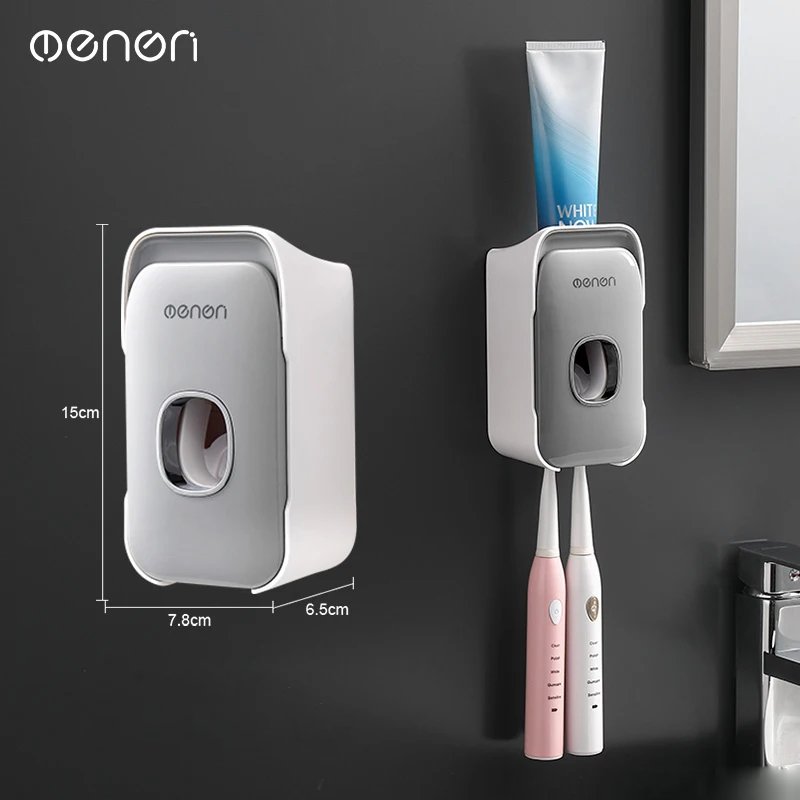 Porte-Brosse à Dents Mural avec Distributeur Automatique de Dentifrice