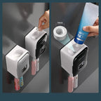 Porte-Brosse à Dents Mural avec Distributeur Automatique de Dentifrice