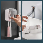 Porte-Brosse à Dents Mural avec Distributeur Automatique de Dentifrice