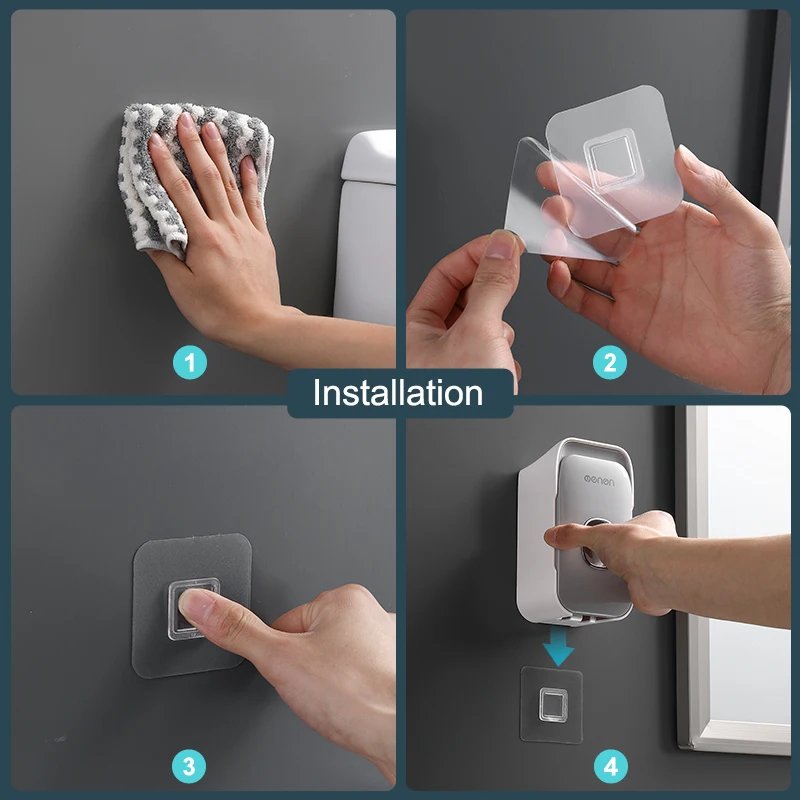 Porte-Brosse à Dents Mural avec Distributeur Automatique de Dentifrice